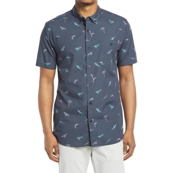 Roark Mariner Short Sleeve Button-Down Shirt Size Large - Picture 1 of 9